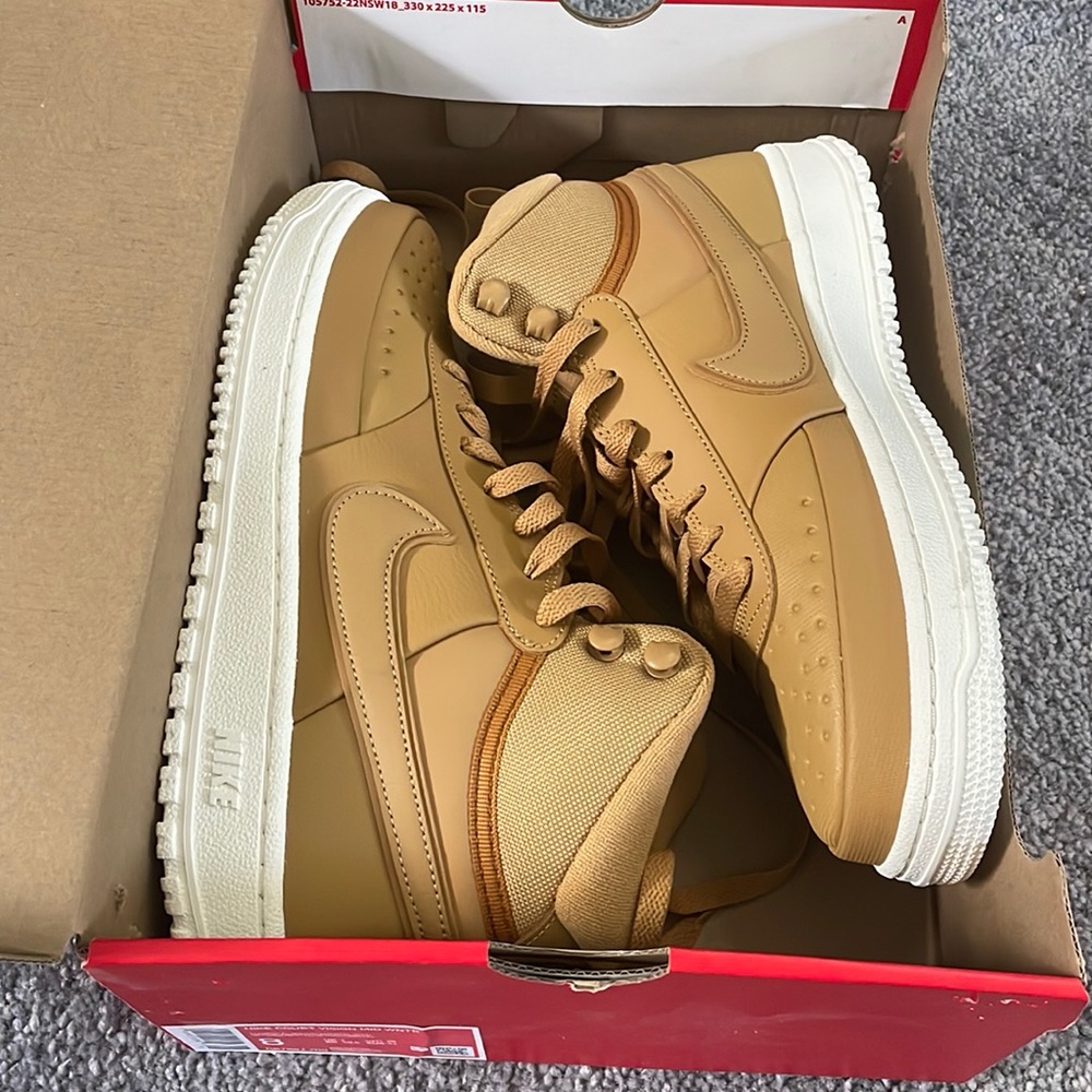 Nike court vision mid shoes men’s size 8 elemental gold